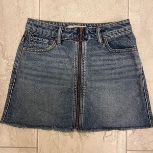 Free people zip up denim skirt